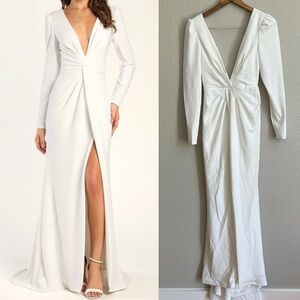 Stunning Romance Off White Long Sleeve Mermaid Maxi Dress